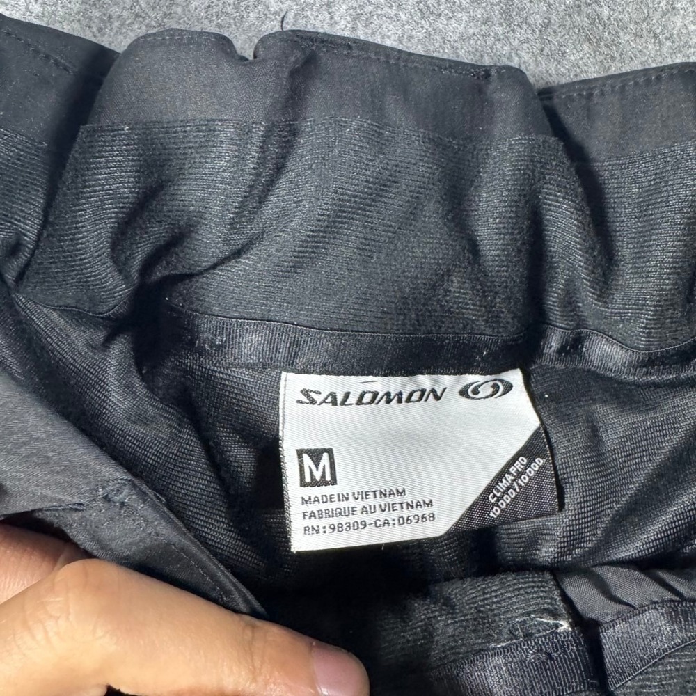 Salomon Mens Clima Pro 10k Ski Snowboard Pants Black Cargo Size M Waterproof EUC - Picture 9 of 14